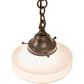 Meyda Lighting Revival 9" Craftsman Brown Schoolhouse Deco Cone Mini Pendant Light With White Opal Shade Glass