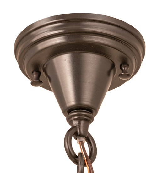 Meyda Lighting Revival 9" Craftsman Brown Schoolhouse Deco Cone Mini Pendant Light With White Opal Shade Glass