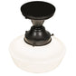 Meyda Lighting Revival 9" Craftsman Brown Schoolhouse Semi-flush Light With White Opal Shade Glass