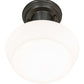 Meyda Lighting Revival 9" Craftsman Brown Schoolhouse Semi-flush Light With White Opal Shade Glass