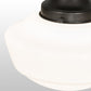 Meyda Lighting Revival 9" Craftsman Brown Schoolhouse Semi-flush Light With White Opal Shade Glass