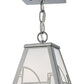 Meyda Lighting Revival 9" Nickel Deco Mini Pendant Light With White Art Shade Glass