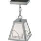 Meyda Lighting Revival 9" Nickel Deco Mini Pendant Light With White Art Shade Glass