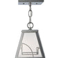 Meyda Lighting Revival 9" Nickel Deco Mini Pendant Light With White Art Shade Glass