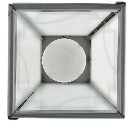 Meyda Lighting Revival 9" Nickel Deco Mini Pendant Light With White Art Shade Glass