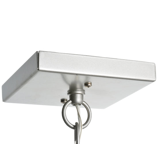 Meyda Lighting Revival 9" Nickel Deco Mini Pendant Light With White Art Shade Glass