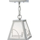 Meyda Lighting Revival 9" Nickel Deco Mini Pendant Light With White Art Shade Glass