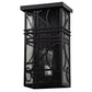 Meyda Lighting Revival 9" Textured Black Deco Wall Sconce With Clear Seeded Shade Glass