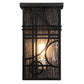Meyda Lighting Revival 9" Textured Black Deco Wall Sconce With Clear Seeded Shade Glass