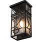 Meyda Lighting Revival 9" Textured Black Deco Wall Sconce With Clear Seeded Shade Glass