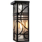 Meyda Lighting Revival 9" Textured Black Deco Wall Sconce With Clear Seeded Shade Glass
