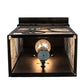 Meyda Lighting Revival 9" Textured Black Deco Wall Sconce With Clear Seeded Shade Glass