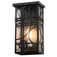 Meyda Lighting Revival 9" Textured Black Deco Wall Sconce With Clear Seeded Shade Glass