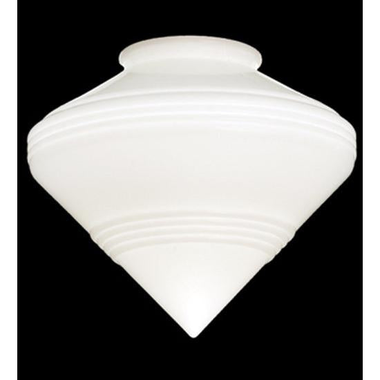 Meyda Lighting Revival 9" White Opal Schoolhouse Deco Cone Neck Shade Glass