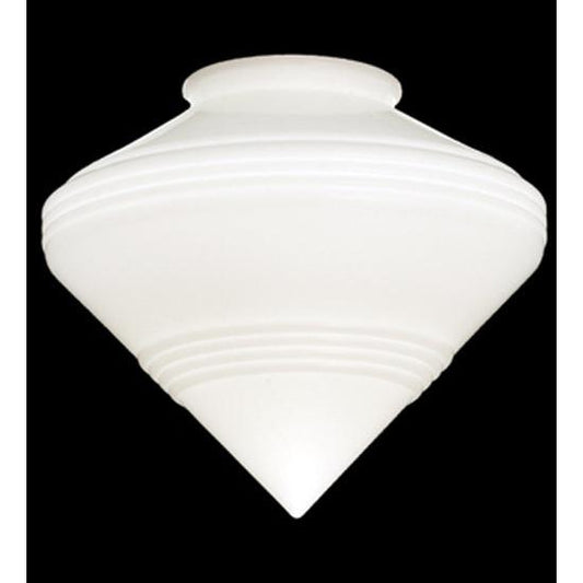Meyda Lighting Revival 9" White Opal Schoolhouse Deco Cone Neck Shade Glass
