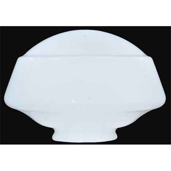 Meyda Lighting Revival 9" White Opal Schoolhouse Traditional Glode Neck Shade Glass