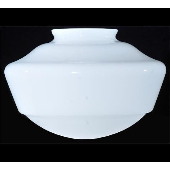 Meyda Lighting Revival 9" White Opal Schoolhouse Traditional Glode Neck Shade Glass