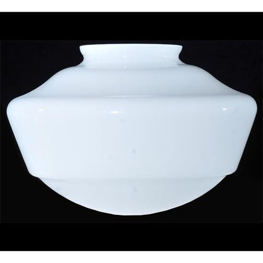Meyda Lighting Revival 9" White Opal Schoolhouse Traditional Glode Neck Shade Glass