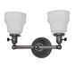Meyda Lighting Revival Chelsea 15" 2-Light Black On Brass Garland Wall Sconce With White Shade Glass
