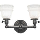Meyda Lighting Revival Chelsea 15" 2-Light Black On Brass Garland Wall Sconce With White Shade Glass
