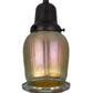 Meyda Lighting Revival Chelsea Favrile 4" Craftsman Brown Pendant Light With Gold & Yellow Iridescent Shade Glass