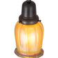 Meyda Lighting Revival Chelsea Favrile 4" Craftsman Brown Pendant Light With Gold & Yellow Iridescent Shade Glass