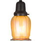 Meyda Lighting Revival Chelsea Favrile 4" Craftsman Brown Pendant Light With Gold & Yellow Iridescent Shade Glass