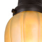 Meyda Lighting Revival Chelsea Favrile 4" Craftsman Brown Pendant Light With Gold & Yellow Iridescent Shade Glass