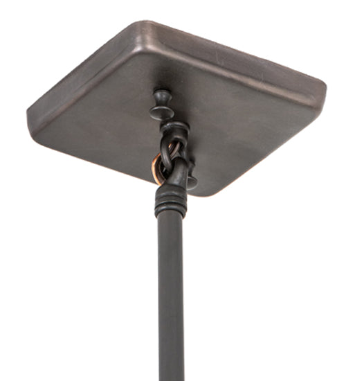 Meyda Lighting Revival Chelsea Favrile 4" Craftsman Brown Pendant Light With Gold & Yellow Iridescent Shade Glass