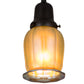 Meyda Lighting Revival Chelsea Favrile 4" Craftsman Brown Pendant Light With Gold & Yellow Iridescent Shade Glass