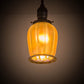 Meyda Lighting Revival Chelsea Favrile 5" Craftsman Brown Chelsea Favrile Mini Pendant Light With Gold & Yellow Iridescent Shade Glass