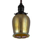 Meyda Lighting Revival Chelsea Favrile 5" Craftsman Brown Chelsea Favrile Mini Pendant Light With Gold & Yellow Iridescent Shade Glass