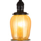 Meyda Lighting Revival Chelsea Favrile 5" Craftsman Brown Chelsea Favrile Mini Pendant Light With Gold & Yellow Iridescent Shade Glass