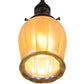 Meyda Lighting Revival Chelsea Favrile 5" Craftsman Brown Chelsea Favrile Mini Pendant Light With Gold & Yellow Iridescent Shade Glass