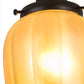 Meyda Lighting Revival Chelsea Favrile 5" Craftsman Brown Chelsea Favrile Mini Pendant Light With Gold & Yellow Iridescent Shade Glass
