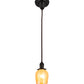 Meyda Lighting Revival Chelsea Favrile 5" Craftsman Brown Chelsea Favrile Mini Pendant Light With Gold & Yellow Iridescent Shade Glass