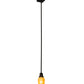 Meyda Lighting Revival Chelsea Favrile 6" Craftsman Brown Pendant Light With Gold & Yellow Iridescent Shade Glass