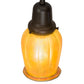 Meyda Lighting Revival Chelsea Favrile 6" Craftsman Brown Pendant Light With Gold & Yellow Iridescent Shade Glass