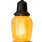 Meyda Lighting Revival Chelsea Favrile 6" Craftsman Brown Pendant Light With Gold & Yellow Iridescent Shade Glass