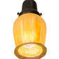 Meyda Lighting Revival Chelsea Favrile 6" Craftsman Brown Pendant Light With Gold & Yellow Iridescent Shade Glass