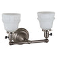 Meyda Lighting Revival Garland 16" 2-Light Brushed Nickel Wall Sconce With White Shade Glass