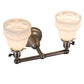 Meyda Lighting Revival Garland 16" 2-Light Brushed Nickel Wall Sconce With White Shade Glass