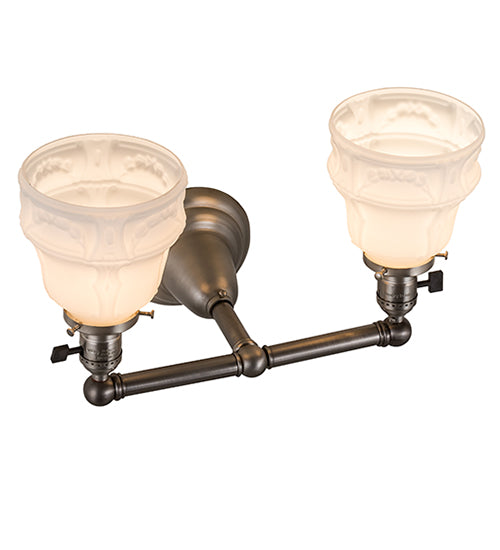 Meyda Lighting Revival Garland 16" 2-Light Brushed Nickel Wall Sconce With White Shade Glass