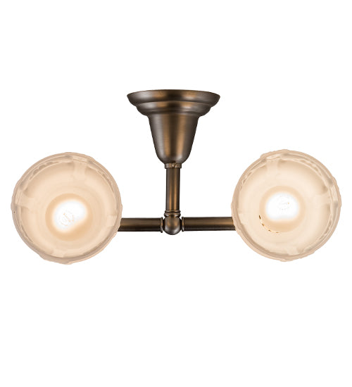 Meyda Lighting Revival Garland 16" 2-Light Brushed Nickel Wall Sconce With White Shade Glass