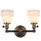 Meyda Lighting Revival Garland 16" 2-Light Brushed Nickel Wall Sconce With White Shade Glass