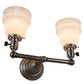 Meyda Lighting Revival Garland 16" 2-Light Brushed Nickel Wall Sconce With White Shade Glass