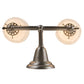 Meyda Lighting Revival Garland 16" 2-Light Brushed Nickel Wall Sconce With White Shade Glass