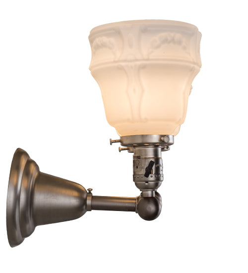 Meyda Lighting Revival Garland 16" 2-Light Brushed Nickel Wall Sconce With White Shade Glass