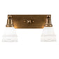 Meyda Lighting Revival Garland 17" 2-Light Brass Tint Wall Sconce With White Art Shade Glass