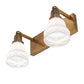 Meyda Lighting Revival Garland 17" 2-Light Brass Tint Wall Sconce With White Art Shade Glass